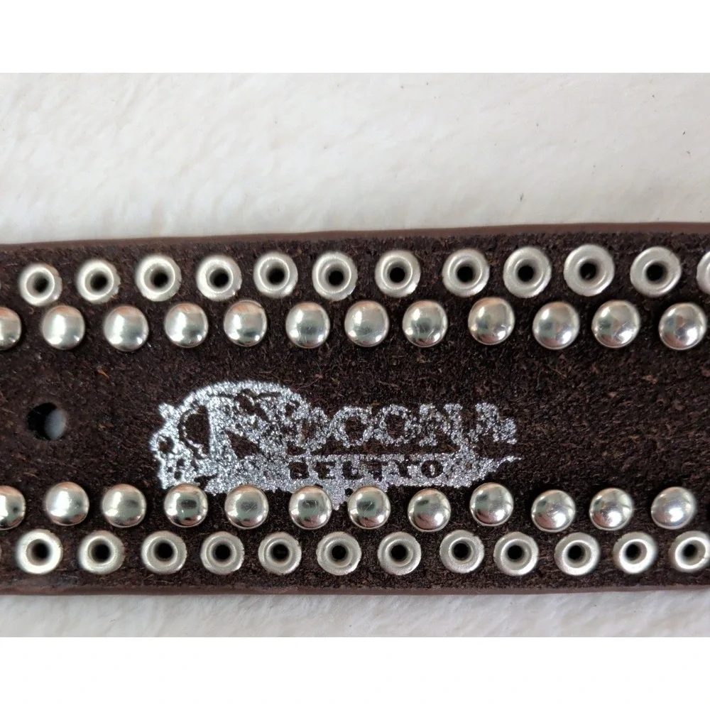 Nocona Western Belt Crystal Concho Gator Mahogany N3416202